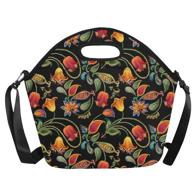 Tulip Boho Pattern Print Design TP09 Neoprene Lunch Bag-JorJune