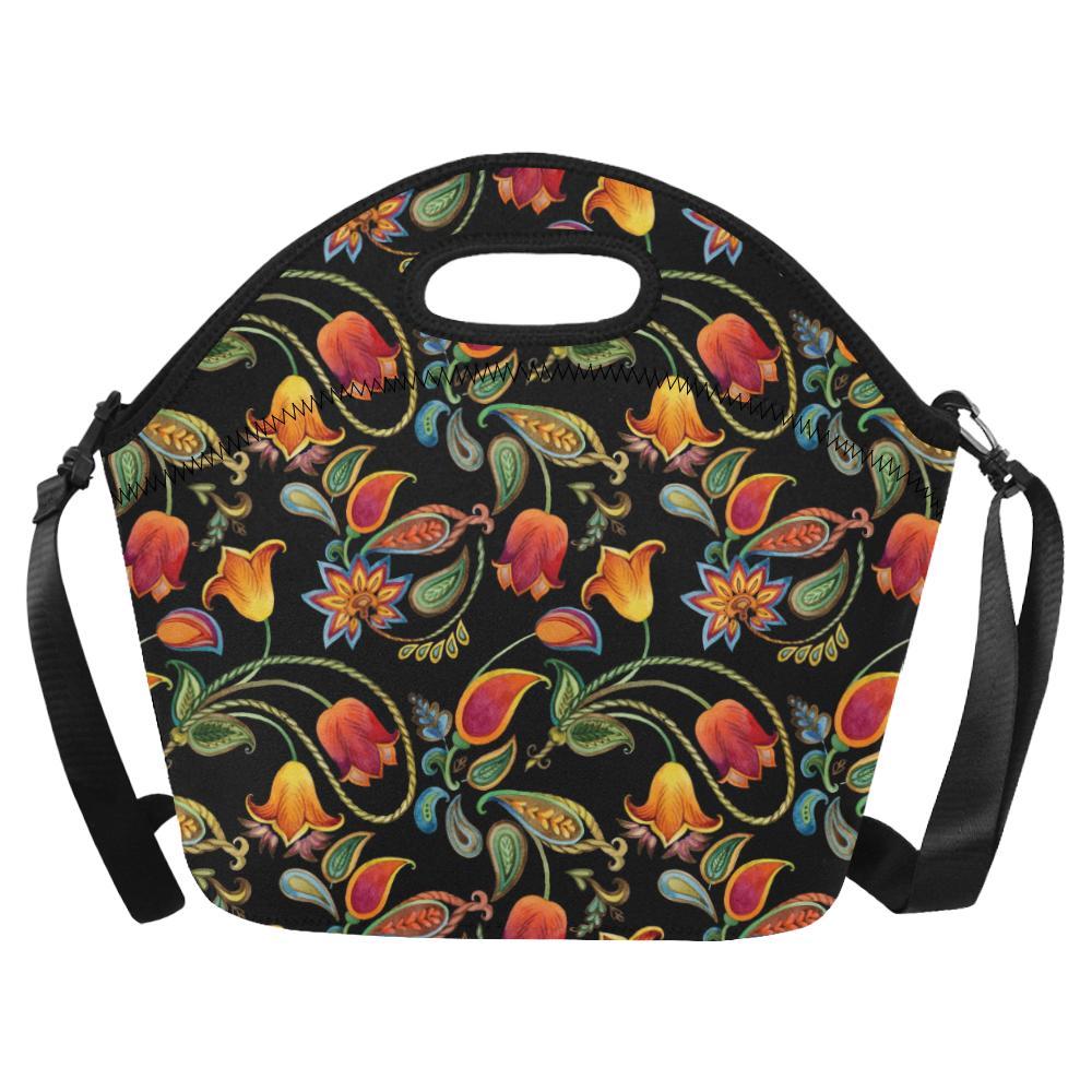 Tulip Boho Pattern Print Design TP09 Neoprene Lunch Bag-JorJune