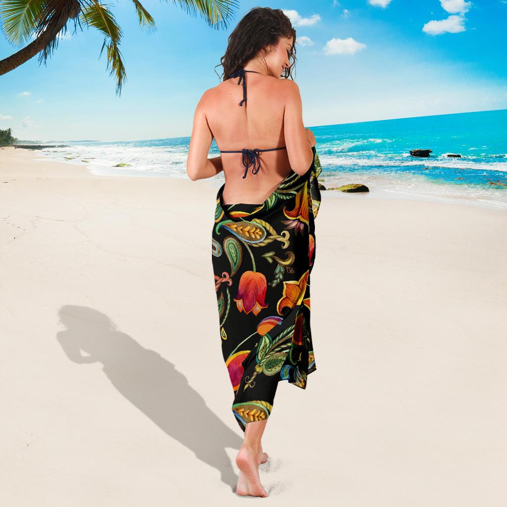 Tulip Boho Pattern Print Design TP09 Sarong Pareo Wrap-JORJUNE.COM