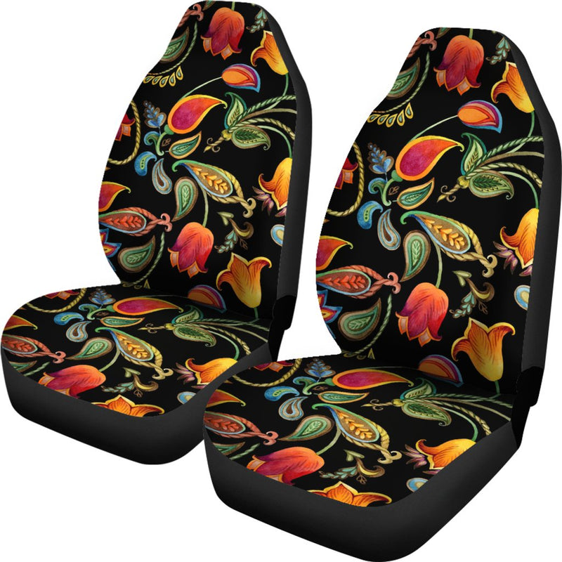 Tulip Boho Pattern Print Design TP09 Universal Fit Car Seat Covers-JorJune