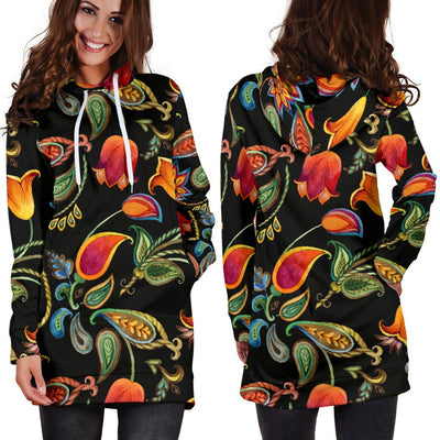 Tulip Boho Pattern Print Design TP09 Women Hoodie Dress