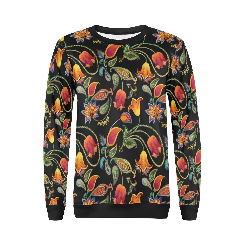 Tulip Boho Pattern Print Design TP09 Women Long Sleeve Sweatshirt-JorJune