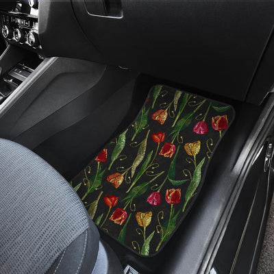Tulip Embroidered Pattern Print Design TP01 Car Floor Mats-JORJUNE.COM