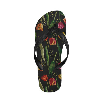 Tulip Embroidered Pattern Print Design TP01 Flip Flops-JorJune