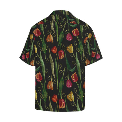 Tulip Embroidered Pattern Print Design TP01 Men Hawaiian Shirt-JorJune