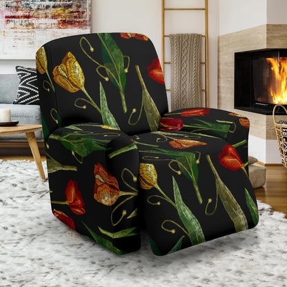 Tulip Embroidered Pattern Print Design TP01 Recliner Slipcover-JORJUNE.COM