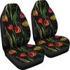 Tulip Embroidered Pattern Print Design TP01 Universal Fit Car Seat Covers-JorJune