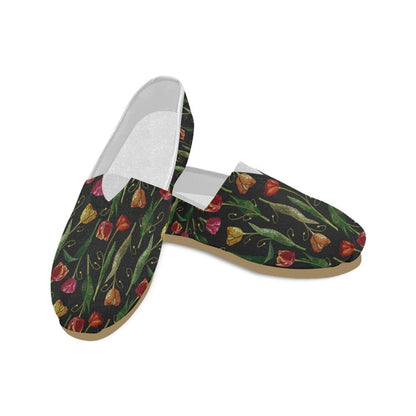 Tulip Embroidered Pattern Print Design TP01 Women Casual Shoes-JorJune.com