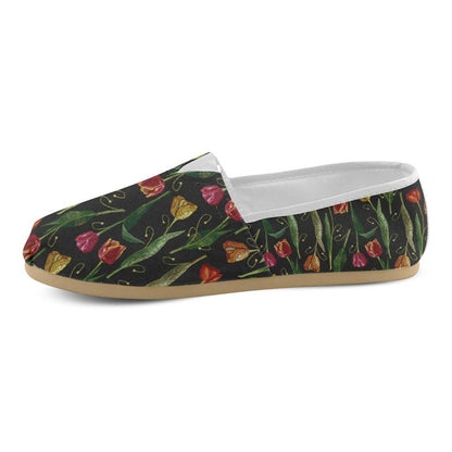 Tulip Embroidered Pattern Print Design TP01 Women Casual Shoes-JorJune.com