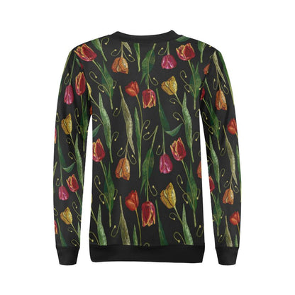 Tulip Embroidered Pattern Print Design TP01 Women Long Sleeve Sweatshirt-JorJune