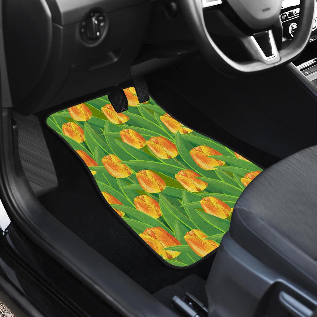 Tulip Orange Pattern Print Design TP07 Car Floor Mats-JORJUNE.COM