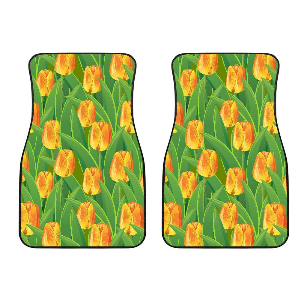 Tulip Orange Pattern Print Design TP07 Car Floor Mats-JORJUNE.COM