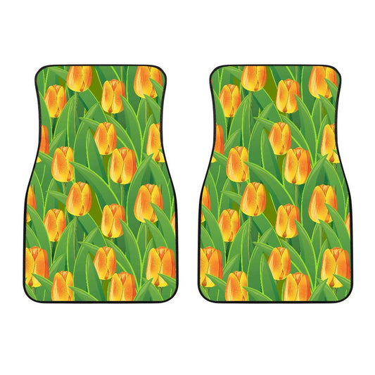 Tulip Orange Pattern Print Design TP07 Car Floor Mats-JORJUNE.COM