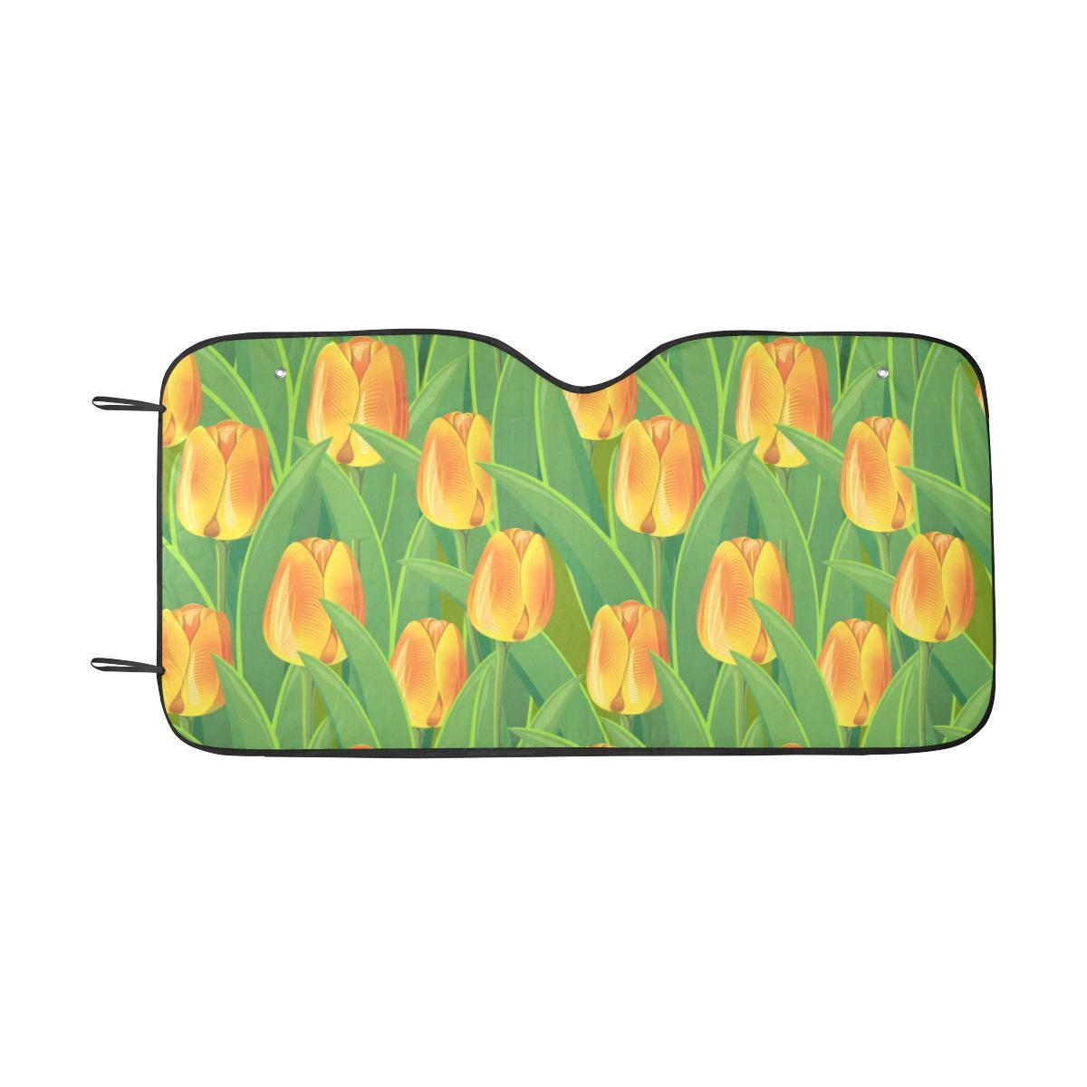 Tulip Orange Pattern Print Design TP07 Car Sun Shade-JorJune