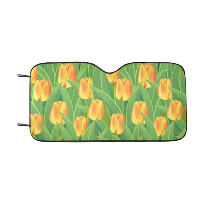 Tulip Orange Pattern Print Design TP07 Car Sun Shade-JorJune