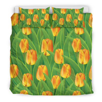 Tulip Orange Pattern Print Design TP07 Duvet Cover Bedding Set-JORJUNE.COM