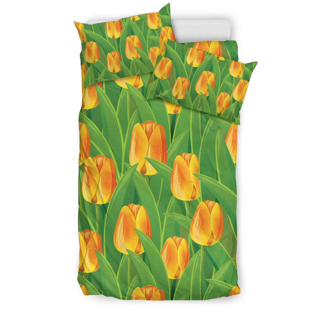 Tulip Orange Pattern Print Design TP07 Duvet Cover Bedding Set-JORJUNE.COM