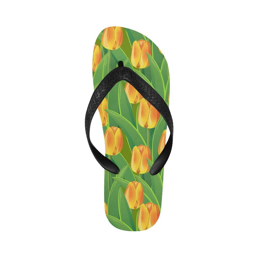 Tulip Orange Pattern Print Design TP07 Flip Flops-JorJune