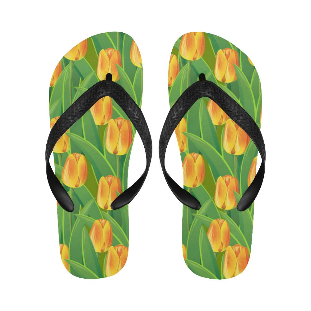 Tulip Orange Pattern Print Design TP07 Flip Flops-JorJune