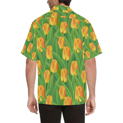 Tulip Orange Pattern Print Design TP07 Men Hawaiian Shirt-JorJune