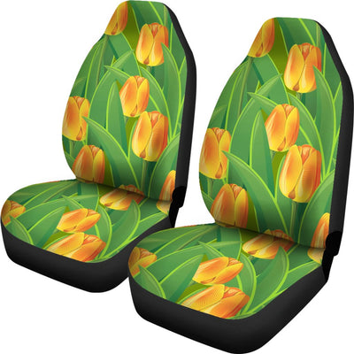 Tulip Orange Pattern Print Design TP07 Universal Fit Car Seat Covers-JorJune