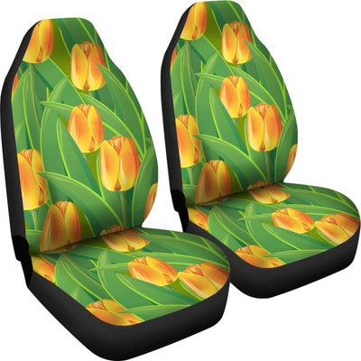 Tulip Orange Pattern Print Design TP07 Universal Fit Car Seat Covers-JorJune