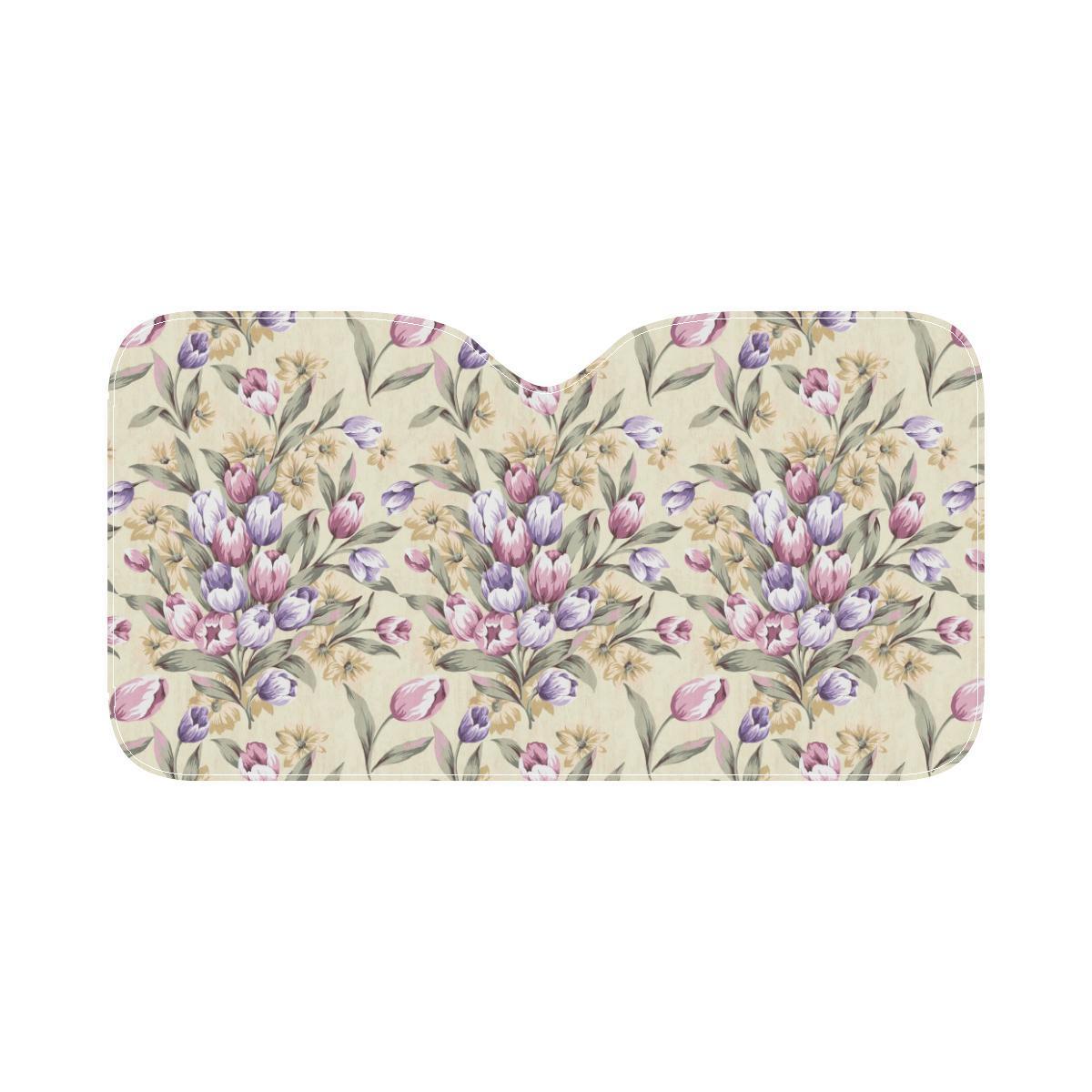 Tulip Pattern Print Design TP04 Car Sun Shade-JorJune