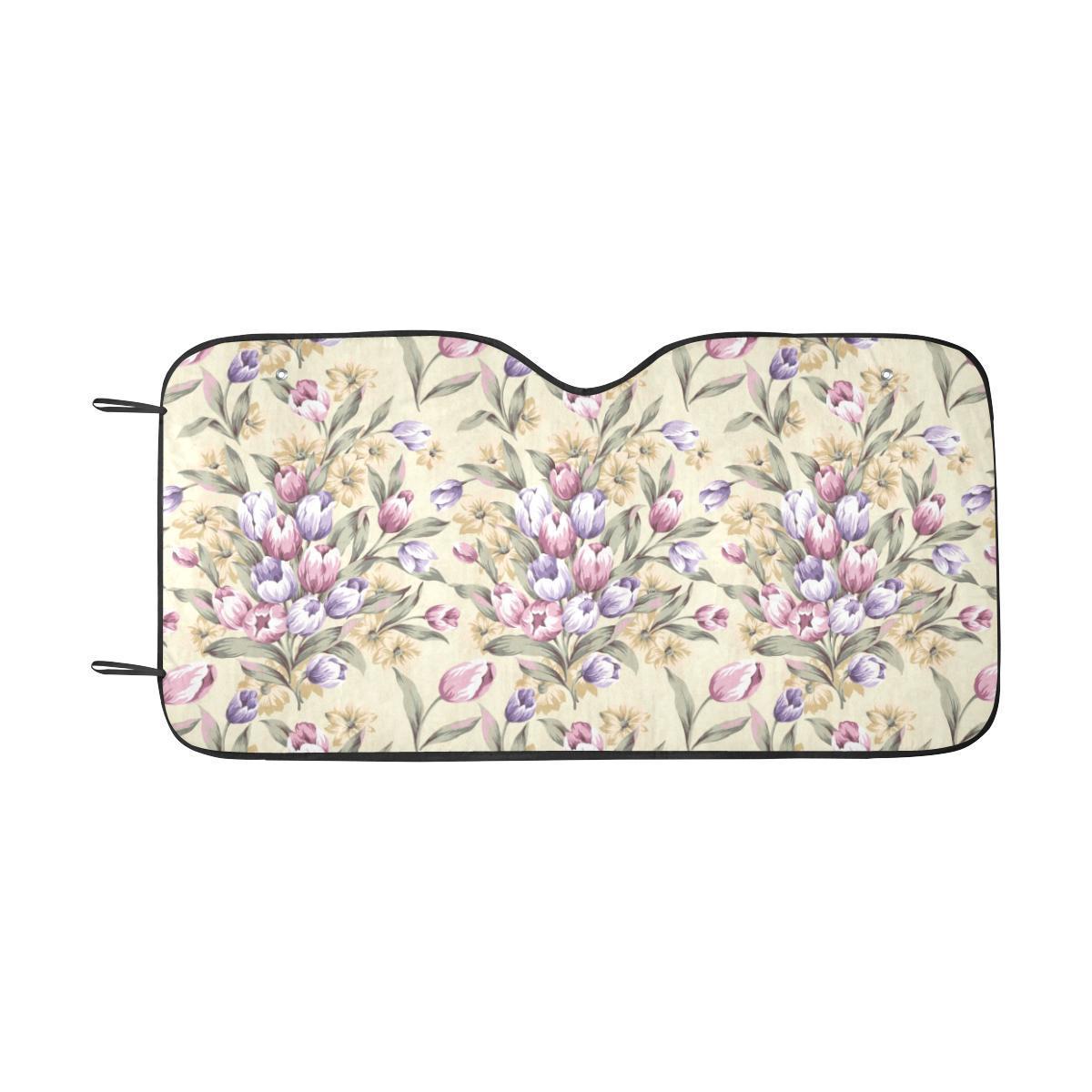 Tulip Pattern Print Design TP04 Car Sun Shade-JorJune