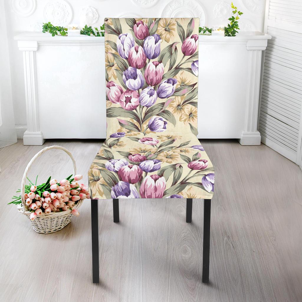Tulip Pattern Print Design TP04 Dining Chair Slipcover-JORJUNE.COM