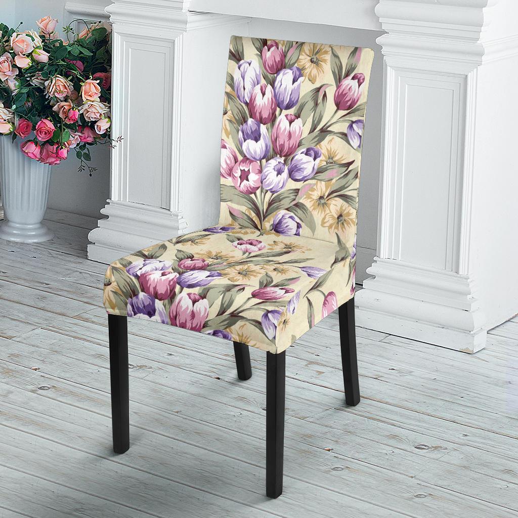 Tulip Pattern Print Design TP04 Dining Chair Slipcover-JORJUNE.COM