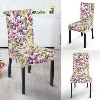 Tulip Pattern Print Design TP04 Dining Chair Slipcover-JORJUNE.COM