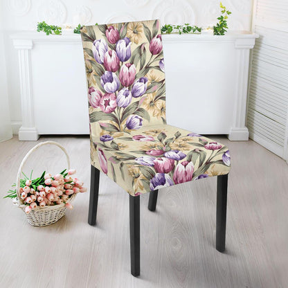 Tulip Pattern Print Design TP04 Dining Chair Slipcover-JORJUNE.COM