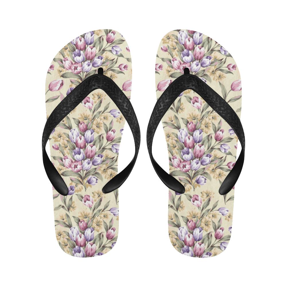 Tulip Pattern Print Design TP04 Flip Flops-JorJune