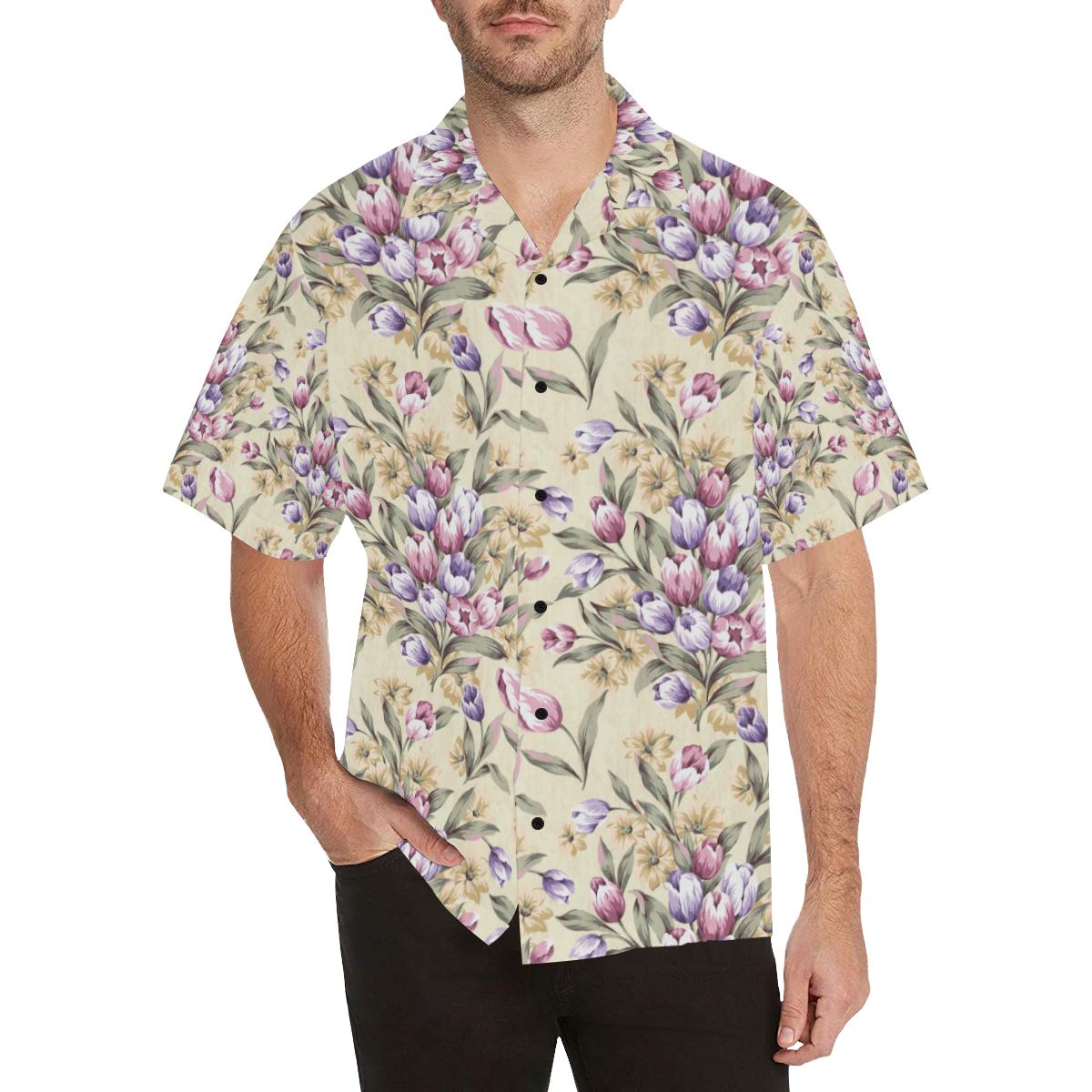 Tulip Pattern Print Design TP04 Men Hawaiian Shirt-JorJune