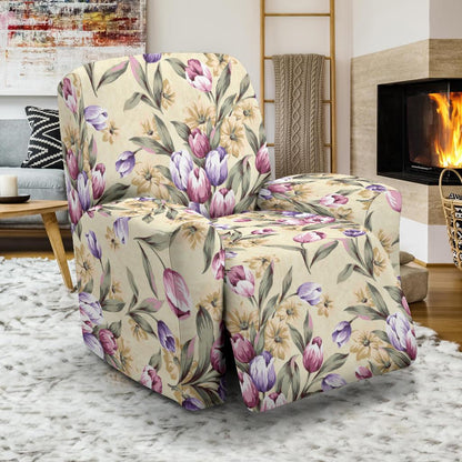 Tulip Pattern Print Design TP04 Recliner Slipcover-JORJUNE.COM