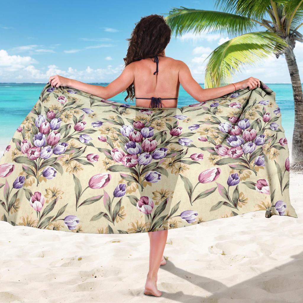 Tulip Pattern Print Design TP04 Sarong Pareo Wrap-JORJUNE.COM