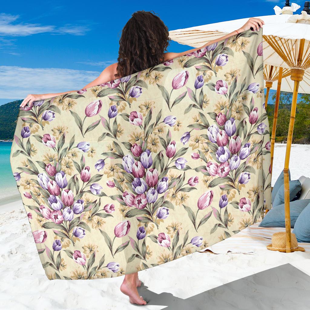 Tulip Pattern Print Design TP04 Sarong Pareo Wrap-JORJUNE.COM