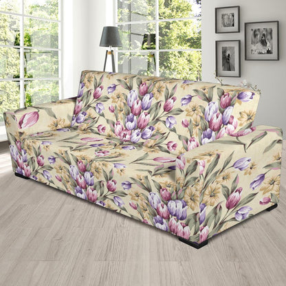 Tulip Pattern Print Design TP04 Sofa Slipcover-JORJUNE.COM