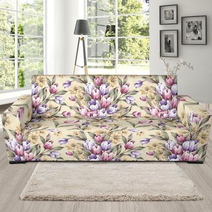 Tulip Pattern Print Design TP04 Sofa Slipcover-JORJUNE.COM