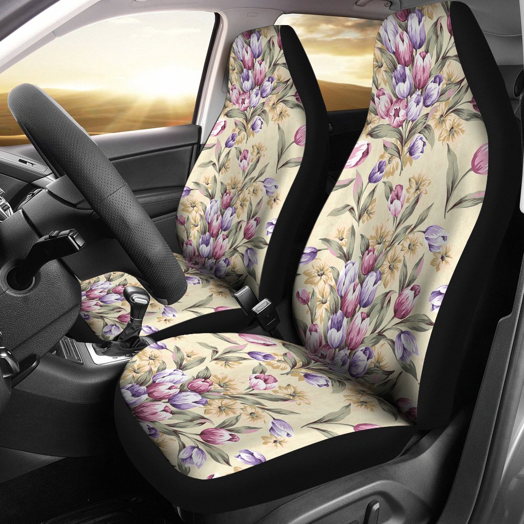 Tulip Pattern Print Design TP04 Universal Fit Car Seat Covers-JorJune