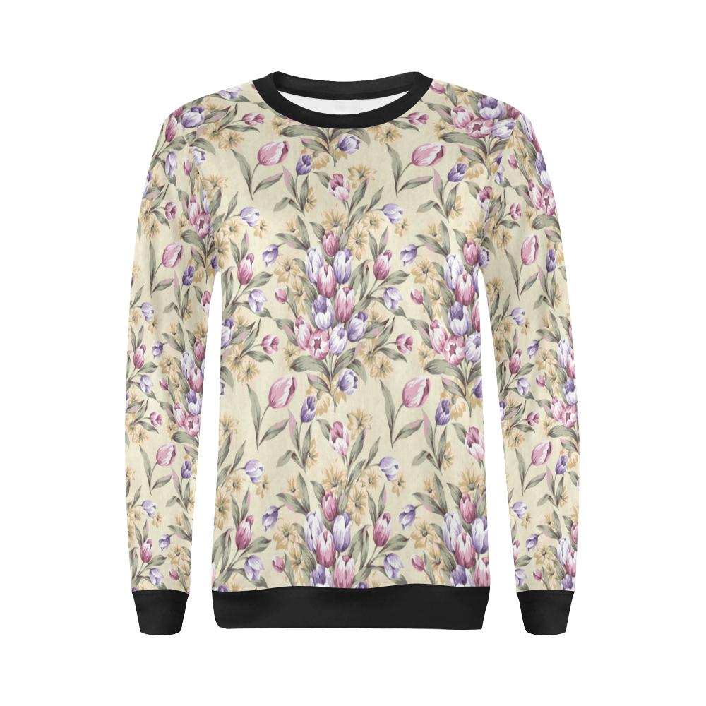 Tulip Pattern Print Design TP04 Women Long Sleeve Sweatshirt-JorJune