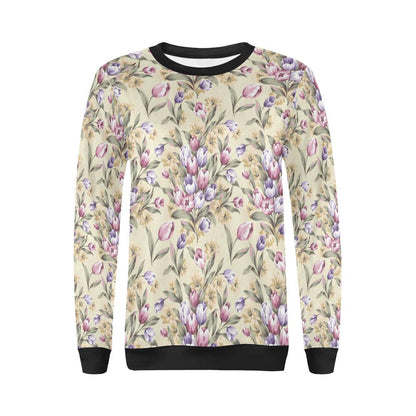 Tulip Pattern Print Design TP04 Women Long Sleeve Sweatshirt-JorJune