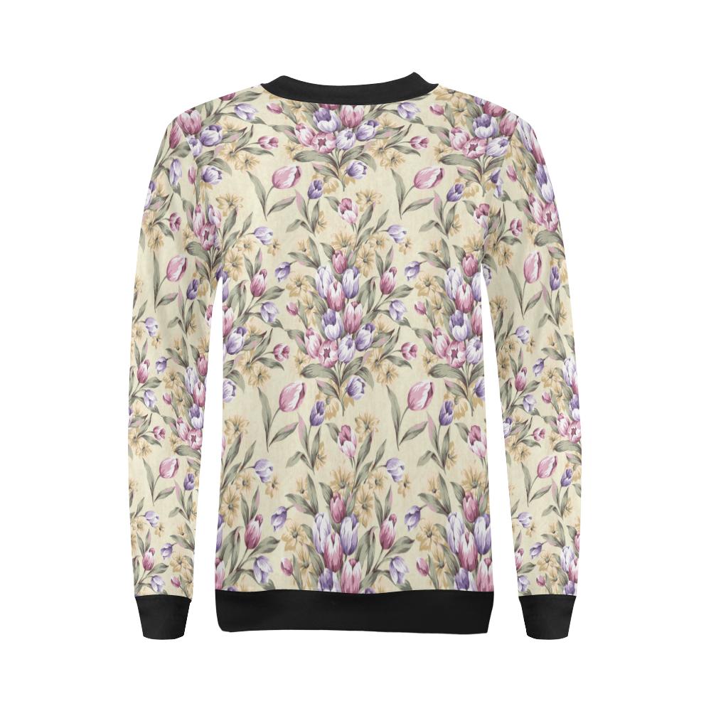 Tulip Pattern Print Design TP04 Women Long Sleeve Sweatshirt-JorJune