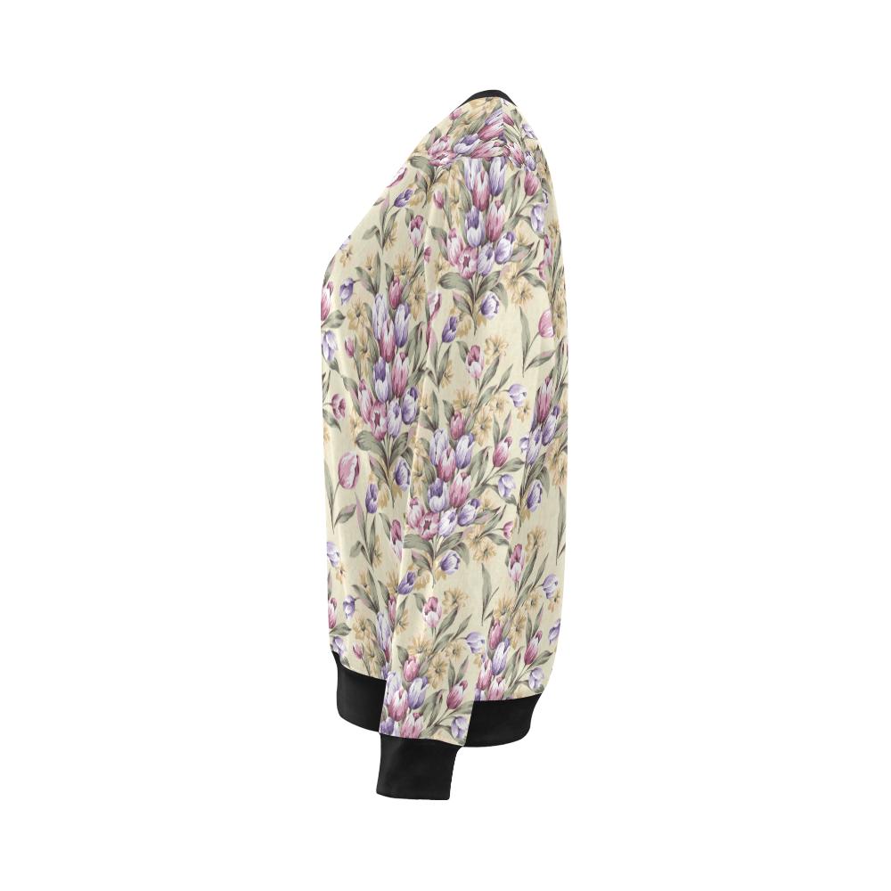 Tulip Pattern Print Design TP04 Women Long Sleeve Sweatshirt-JorJune