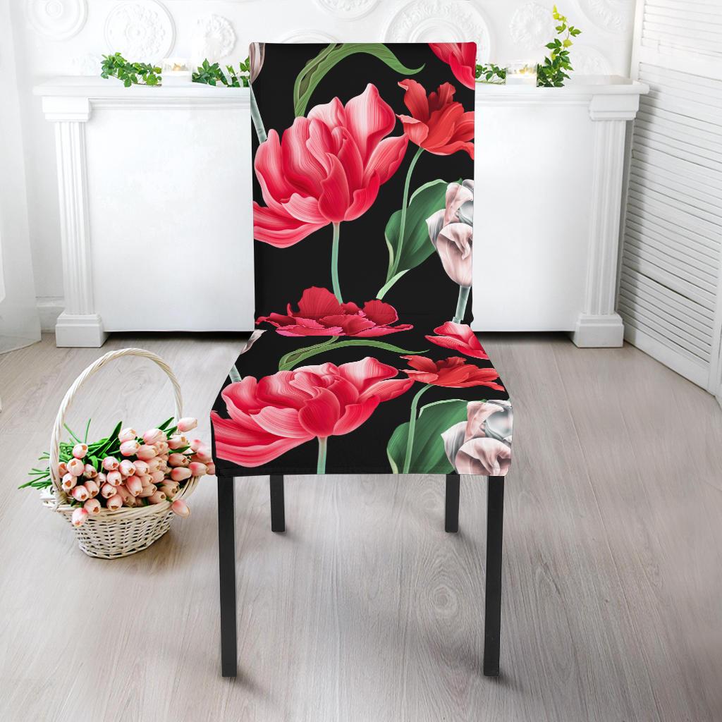 Tulip Pattern Print Design TP08 Dining Chair Slipcover-JORJUNE.COM