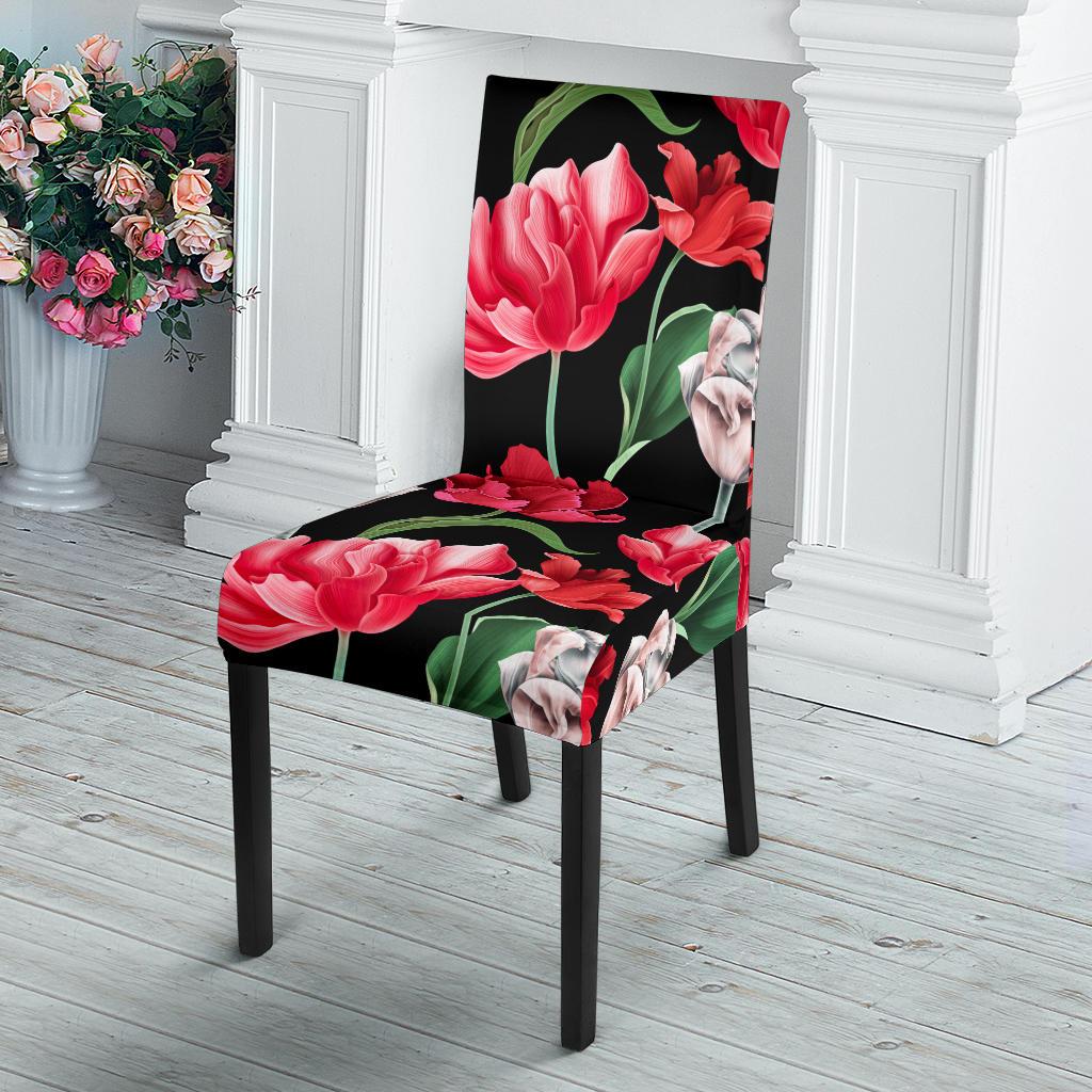 Tulip Pattern Print Design TP08 Dining Chair Slipcover-JORJUNE.COM