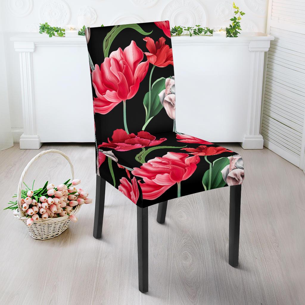 Tulip Pattern Print Design TP08 Dining Chair Slipcover-JORJUNE.COM