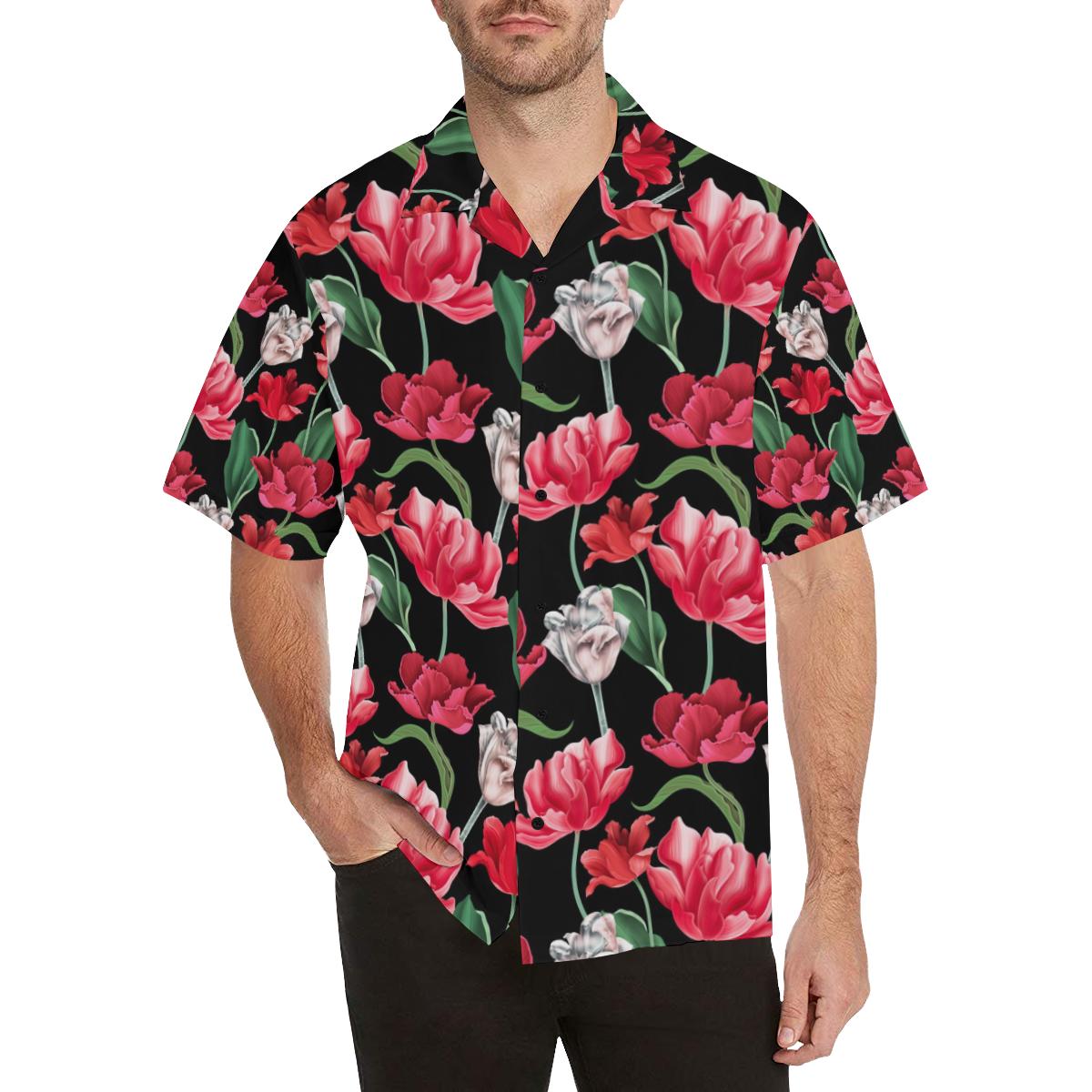 Tulip Pattern Print Design TP08 Men Hawaiian Shirt-JorJune