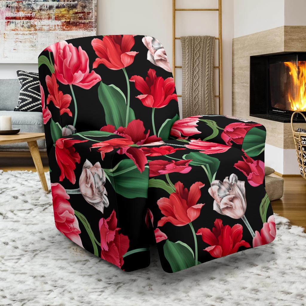 Tulip Pattern Print Design TP08 Recliner Slipcover-JORJUNE.COM