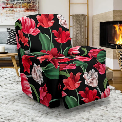 Tulip Pattern Print Design TP08 Recliner Slipcover-JORJUNE.COM
